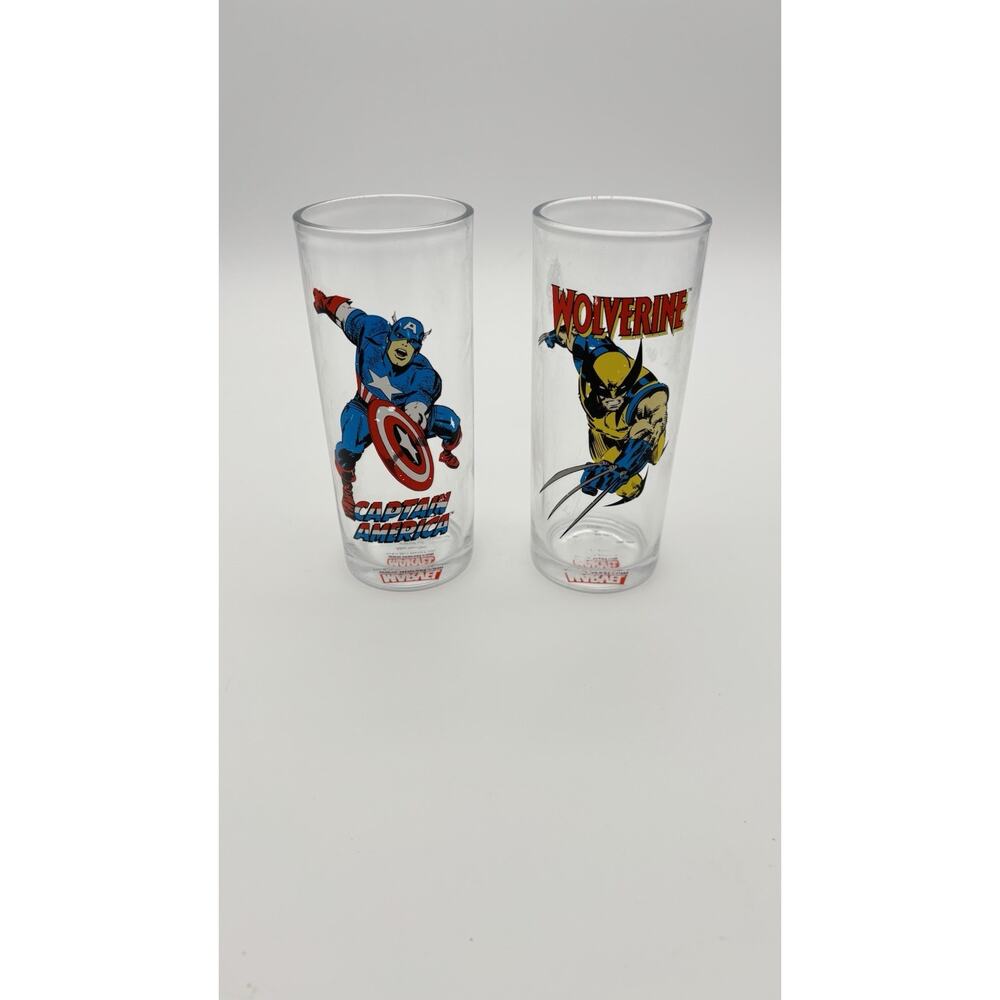 2011 Marvel Comics Captain America and Wolverine Drinking Glasses